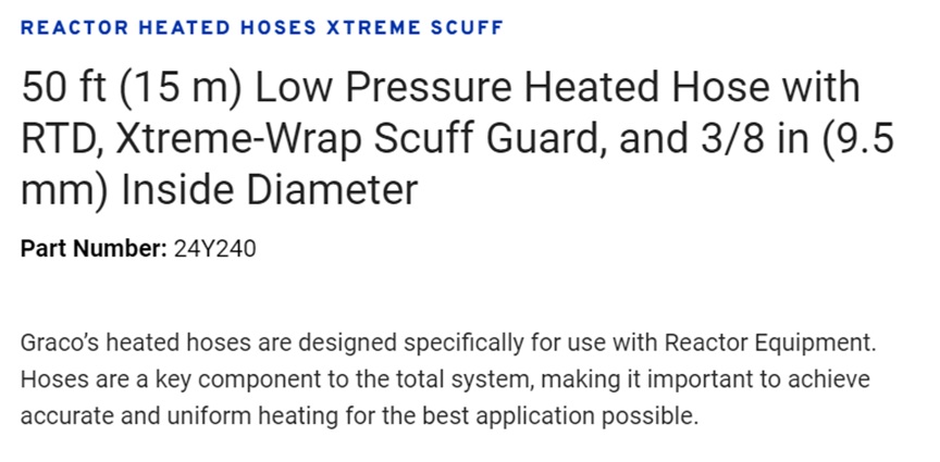 GRACO HEATED HOSE